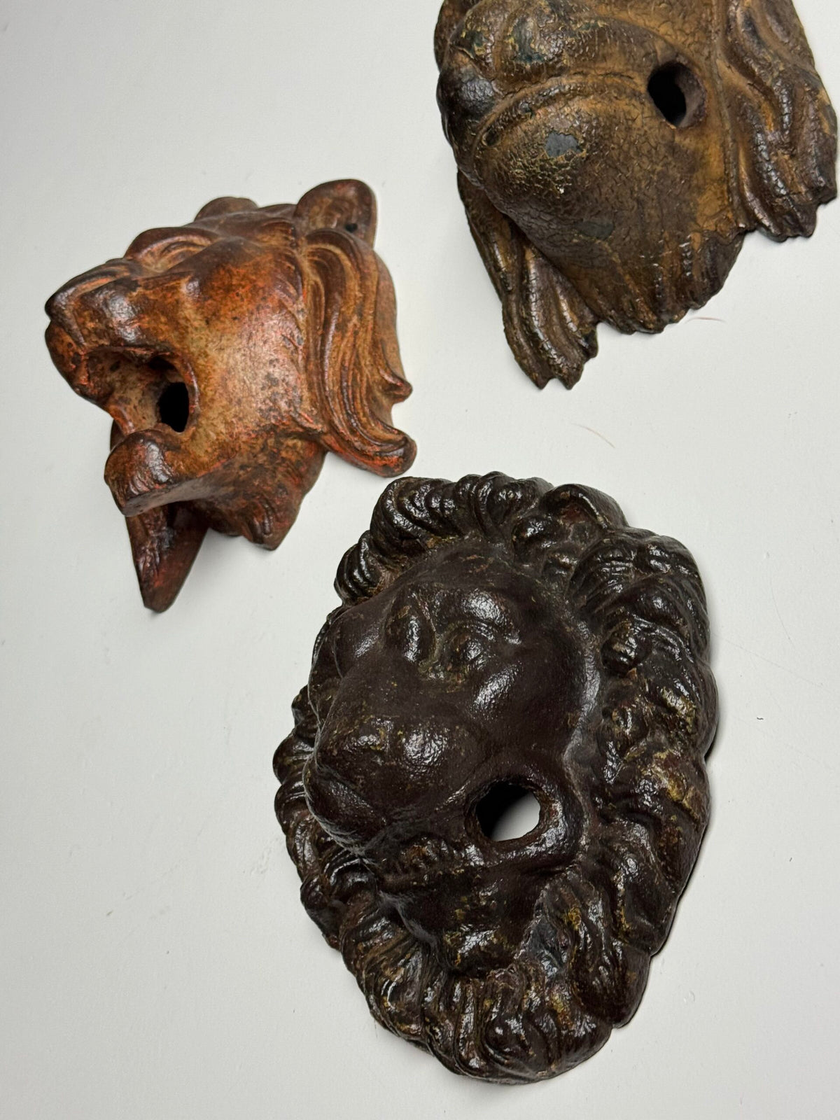 Set of Three Cast Iron Lion Heads, France, 19th Century, photo 3