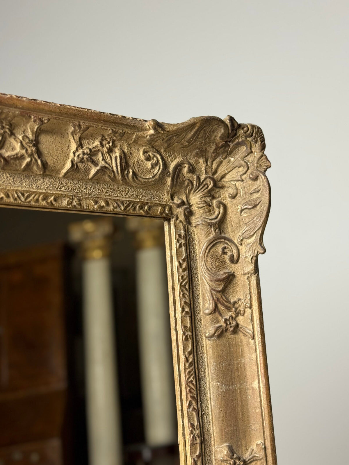 Large Classic Dutch Mirror, Mid 20th Century Frame, photo 11