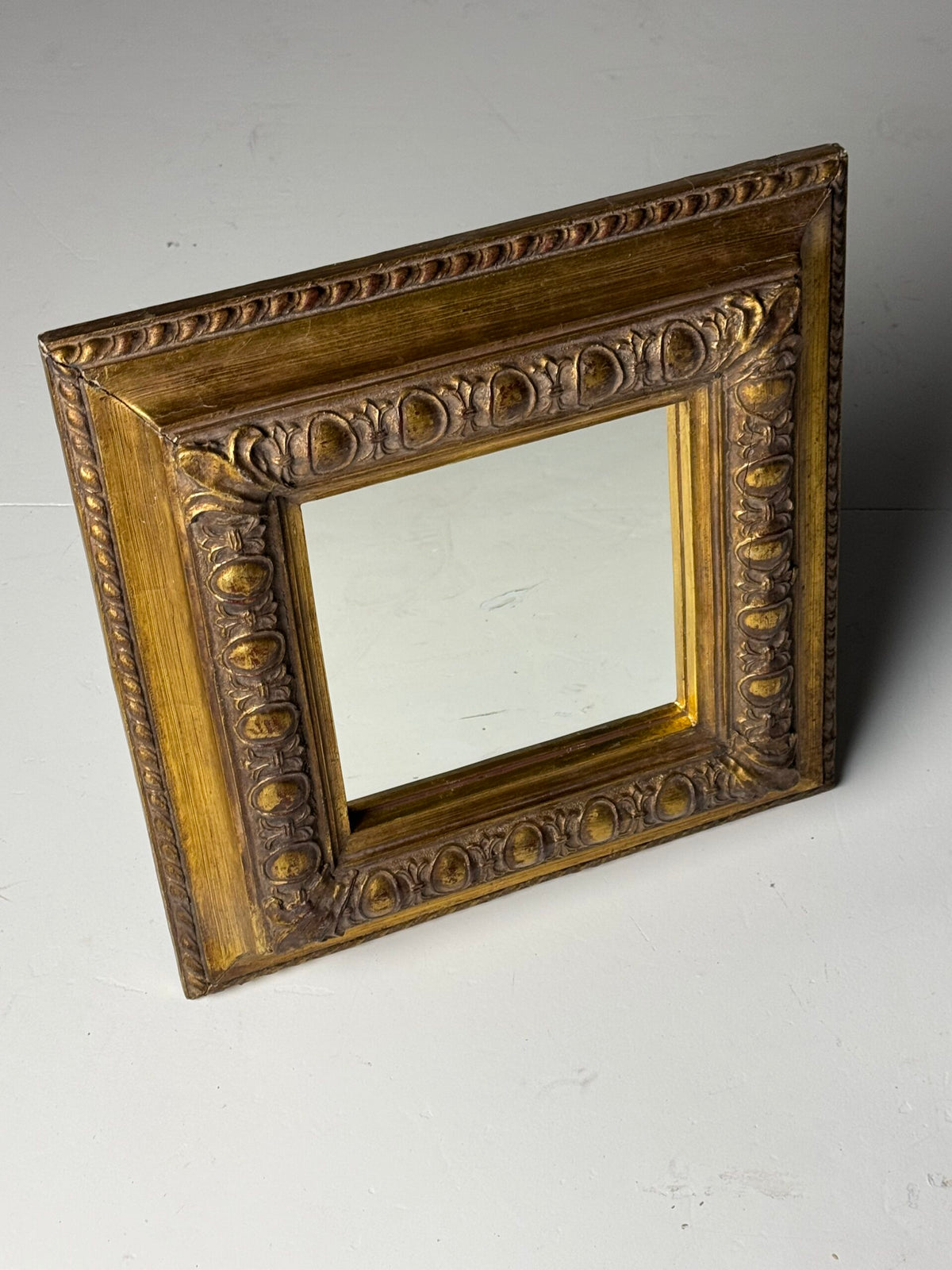 Vintage Square Gold Coloured Mirror, Mid 20th Century, photo 12