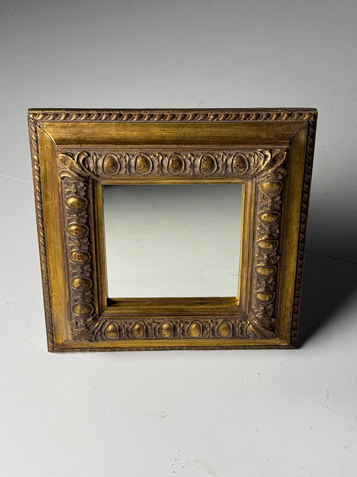 Vintage Square Gold Coloured Mirror, Mid 20th Century, photo 3