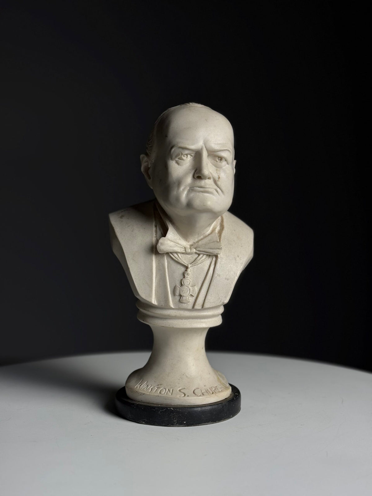 Cast Marble Bust of Winston Churchill, Mid 20th Century, photo 3