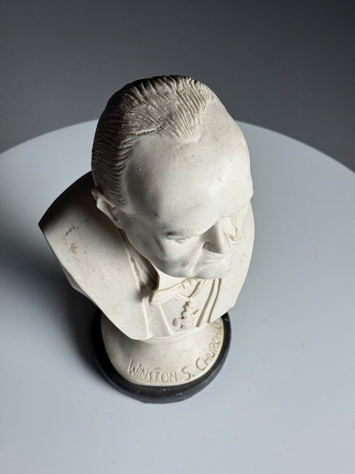 Cast Marble Bust of Winston Churchill, Mid 20th Century, photo 6