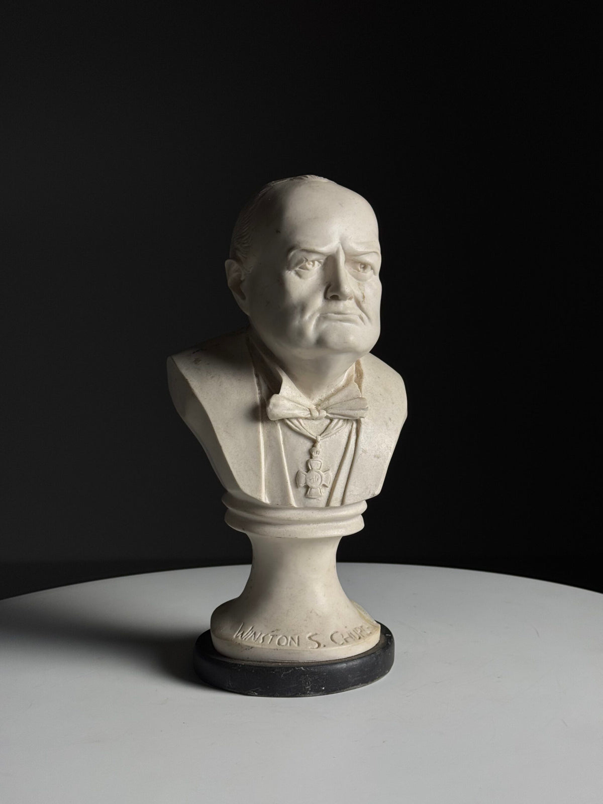 Cast Marble Bust of Winston Churchill, Mid 20th Century, photo 7