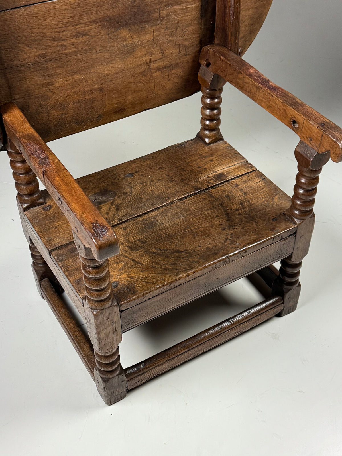 English Oak Monk's Bench Table, 18th Century, photo 11