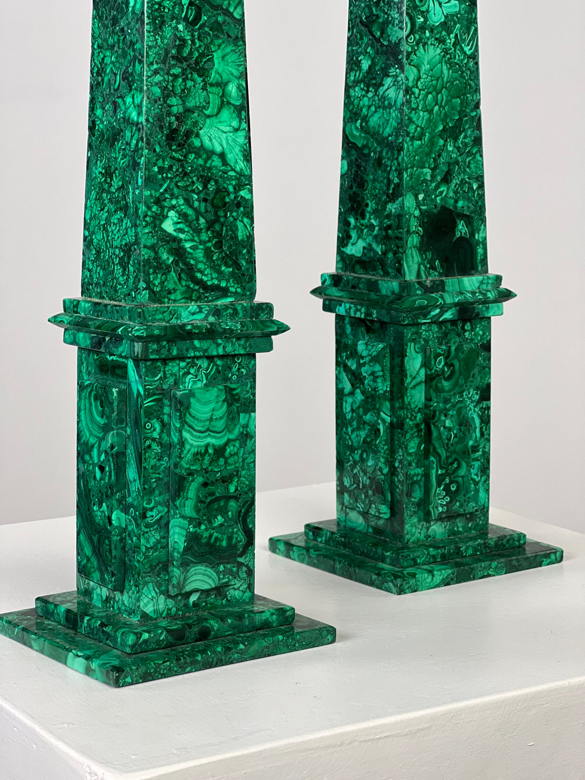 Set of Four Malachite Veneer Obelisks, Late 20th Century, photo 8