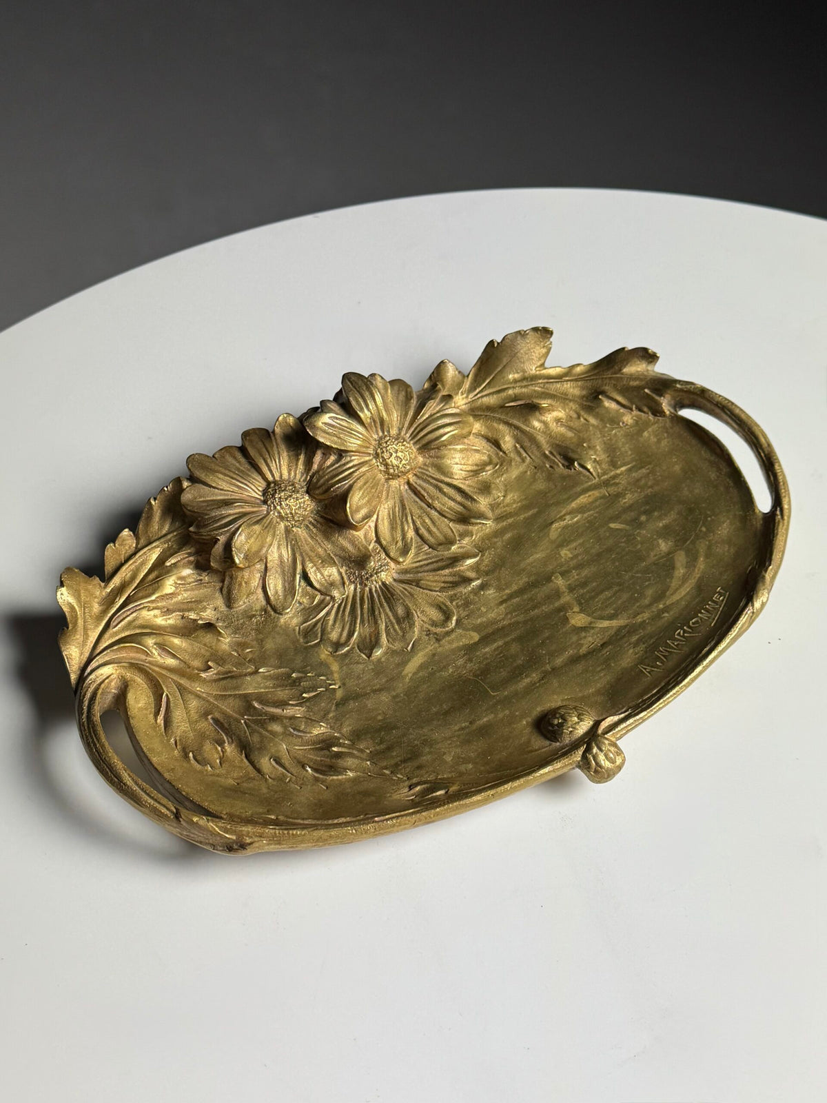 Ornate Bronze Dish Signed A. Marionnet, France, photo 1