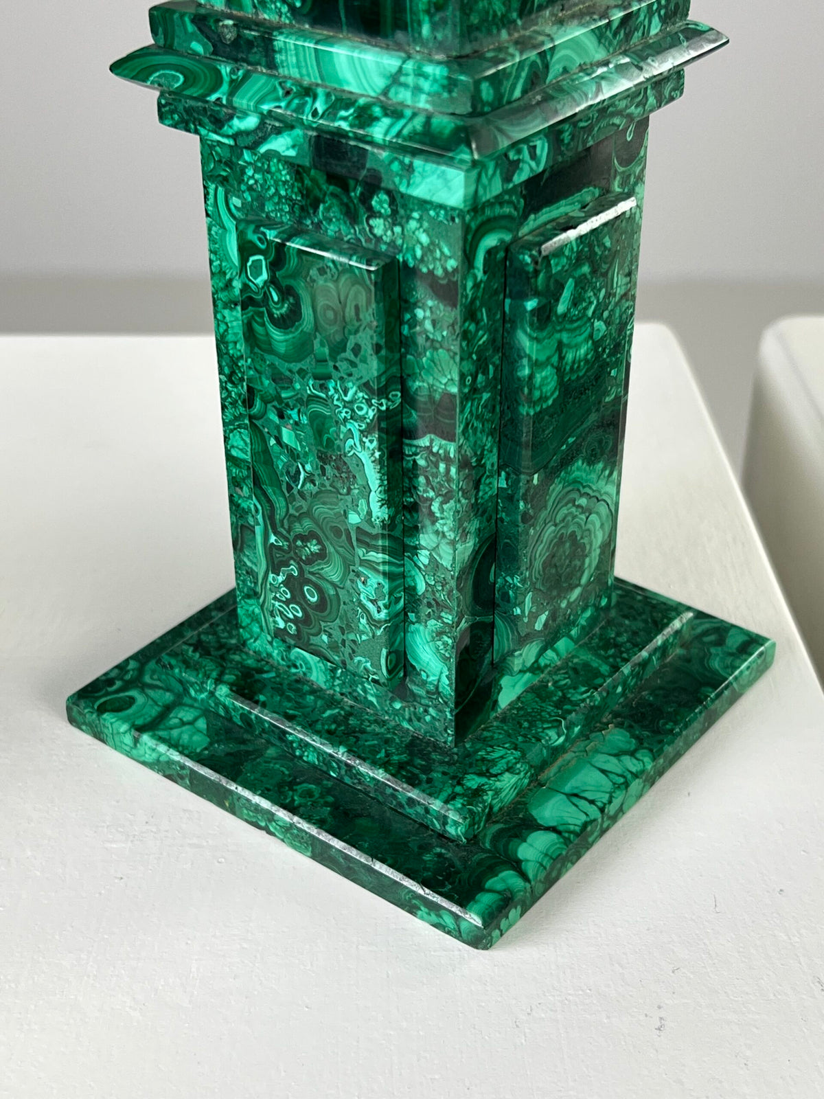 Set of Four Malachite Veneer Obelisks, Late 20th Century, photo 3