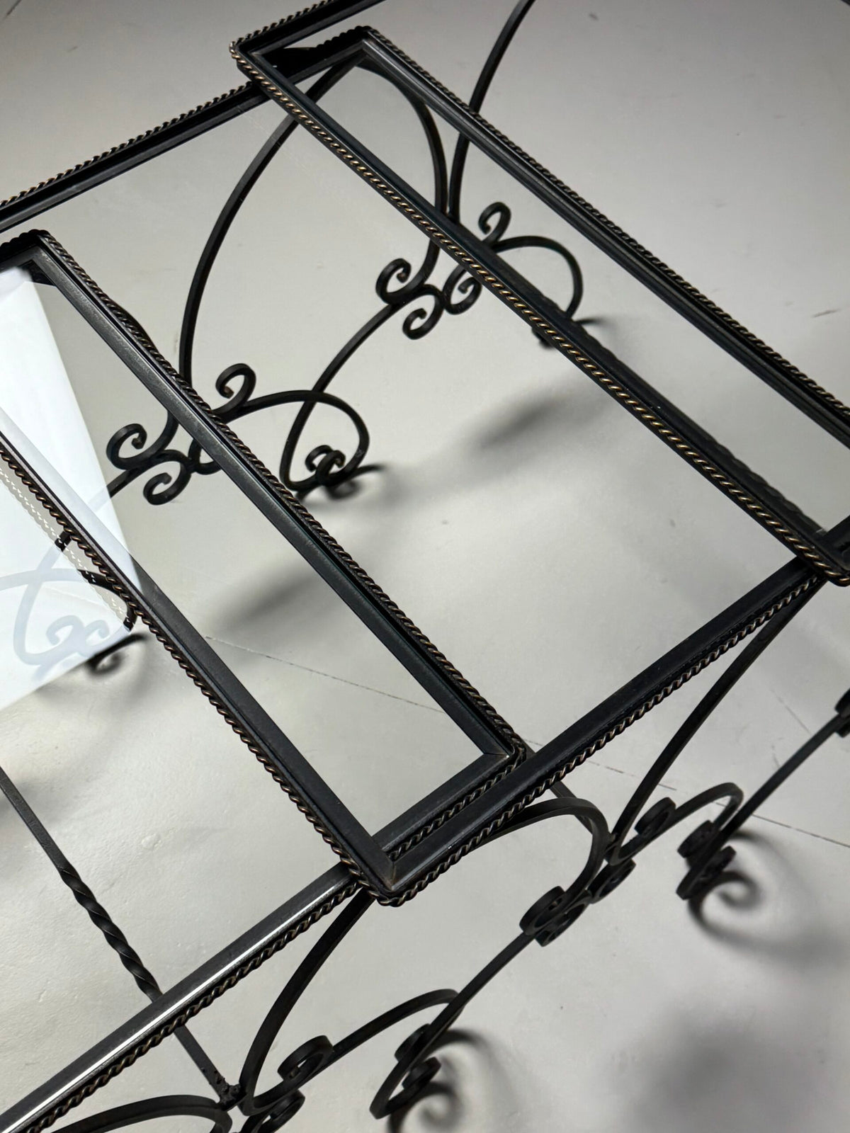 Set of Three Large Wrought Iron Nesting Tables, 20th Century, photo 18