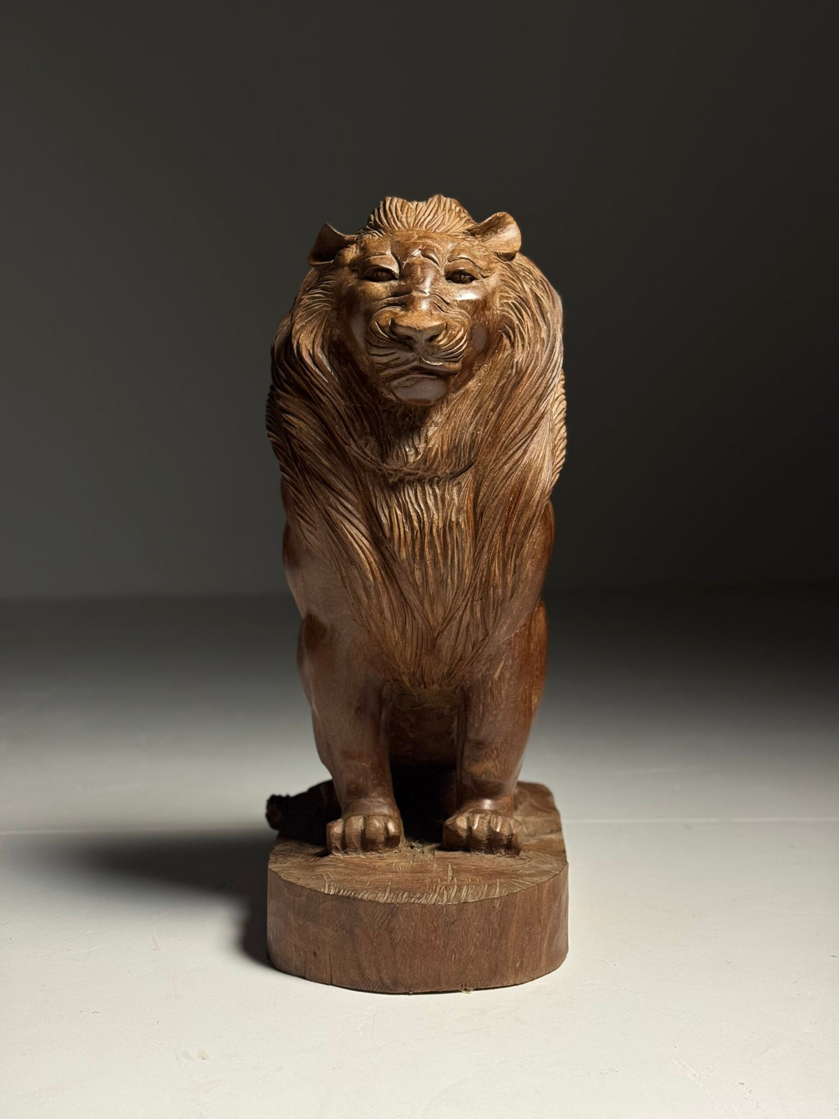Large Carved Wooden Seated Lion, South East Asia, Late 20th Century, photo 8