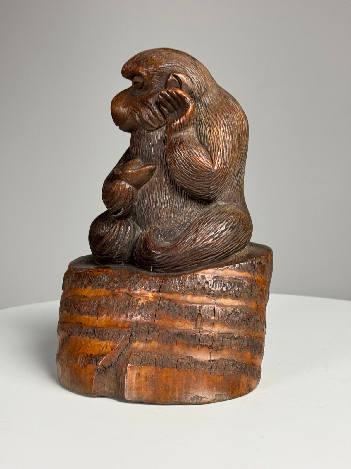 Hand Carved Wooden Monkey Sculpture, 20th Century, photo 9