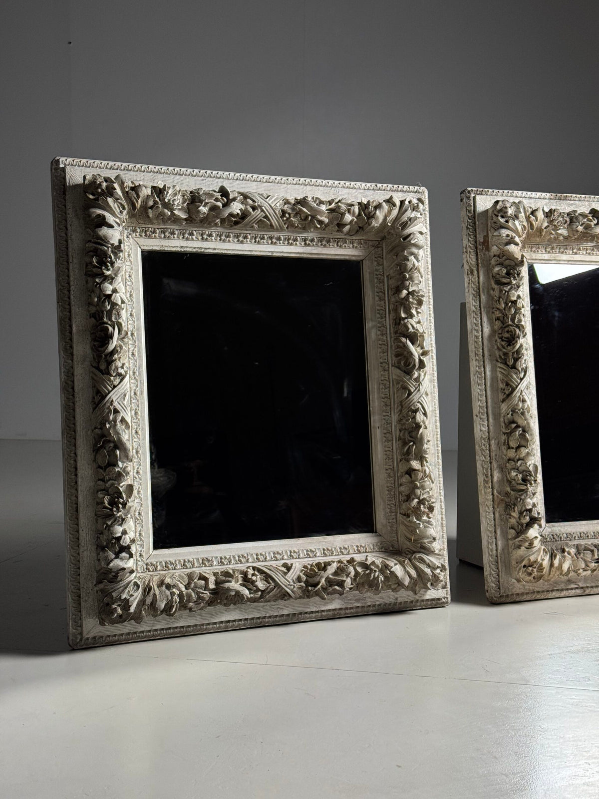 Set of Three White French Mirrors, Early to Mid 20th Century, photo 23