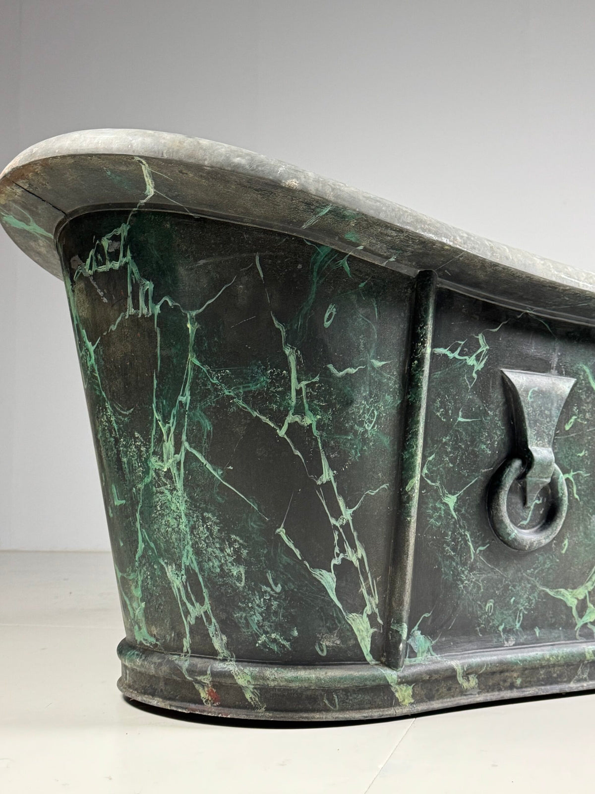 French Faux Marbre Painted Bathtub, c. 1900, photo 22