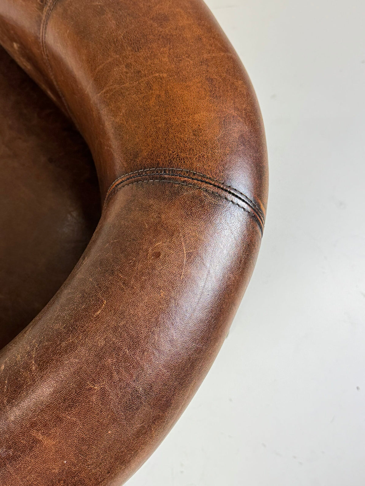 Pair of Sheepskin Club Chairs with Pouf, photo 4