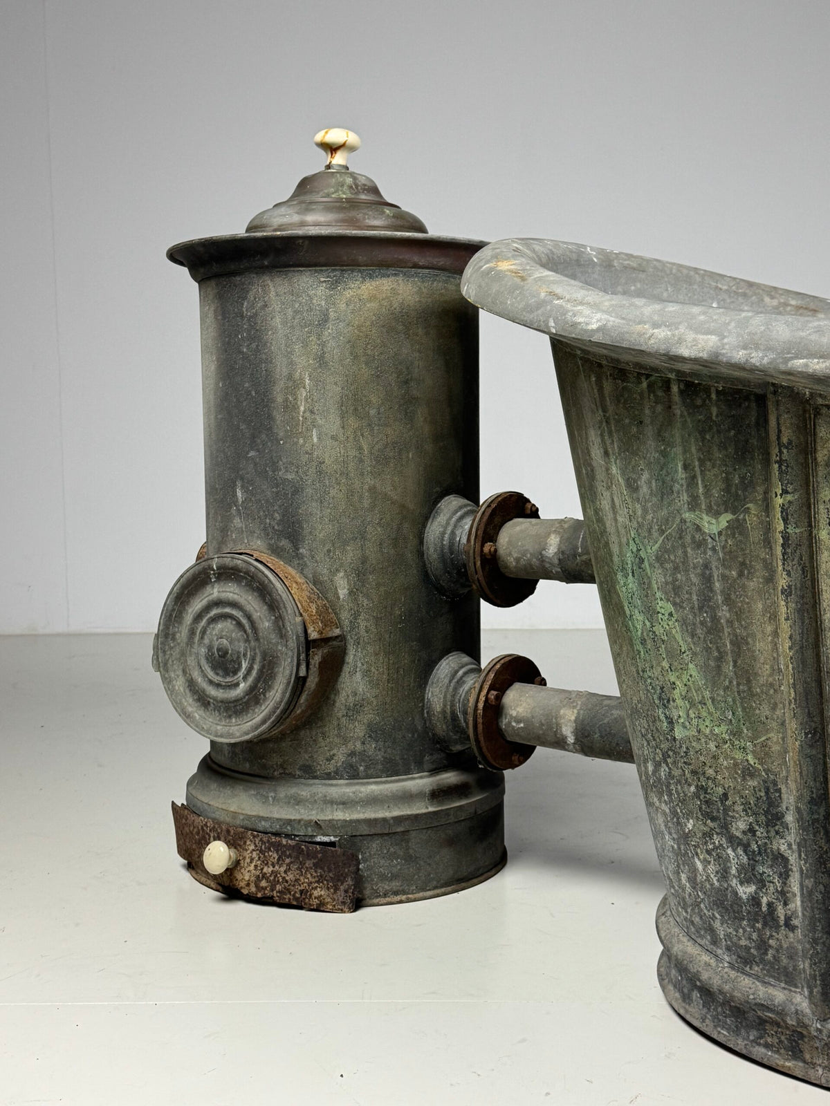 French Faux Marbre Painted Bathtub, c. 1900, photo 21
