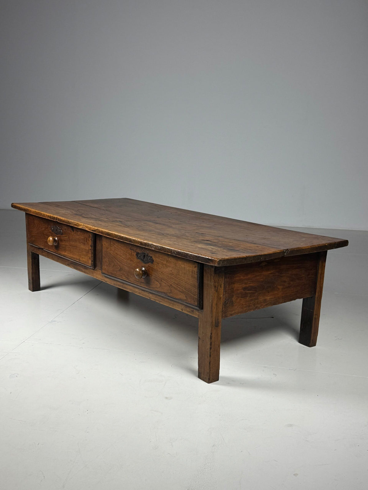 French Farmhouse Coffee Table with Two Drawers, photo 12