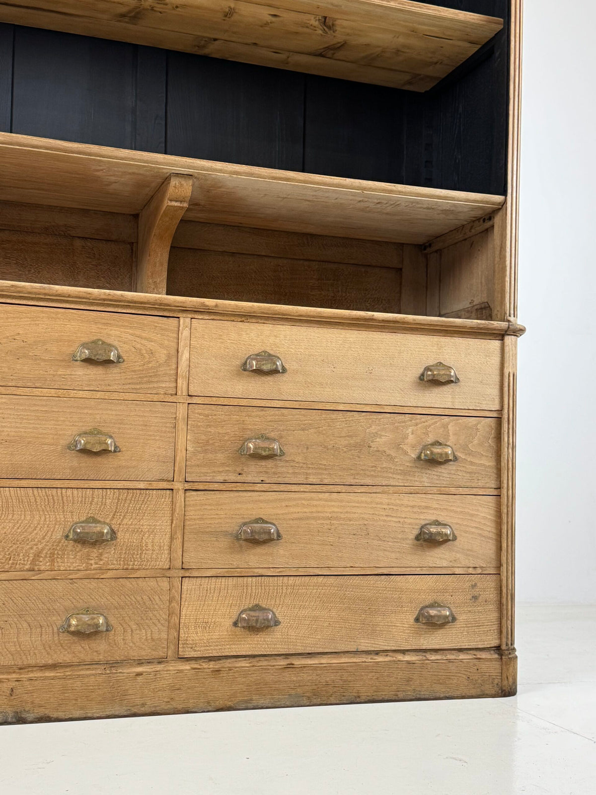 French Washed Oak Bookcase or Shop Cabinet, Early 20th Century, photo 15