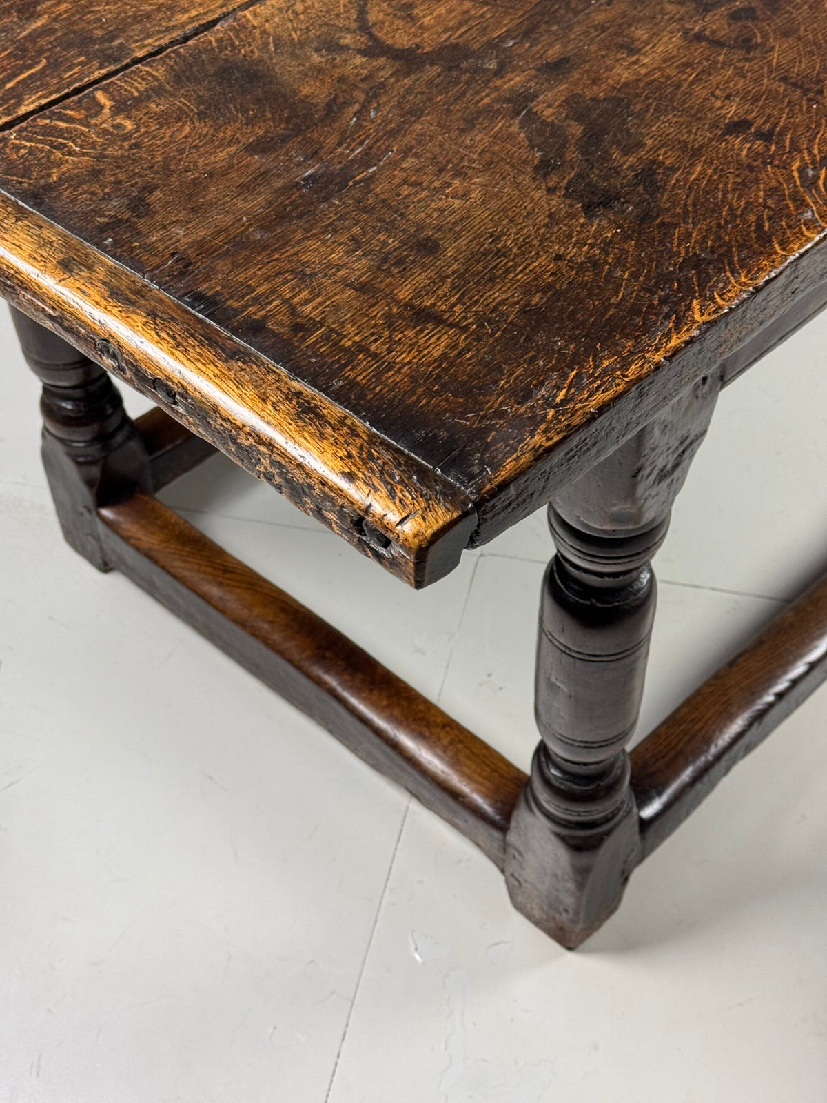 17th Century Oak Refectory Table with Carved Leaf Rail, photo 15