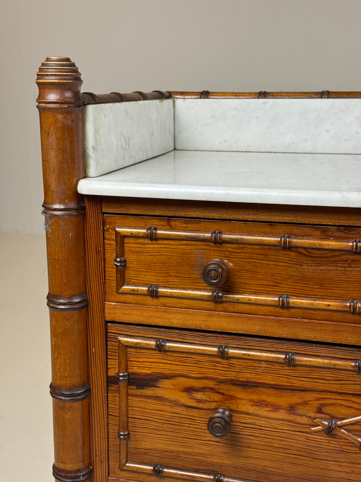 Faux Bamboo Commode with Marble Top, France or Belgium, c. 1900, photo 4