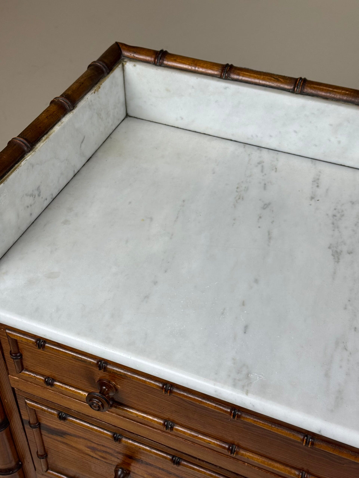 Faux Bamboo Commode with Marble Top, France or Belgium, c. 1900, photo 5