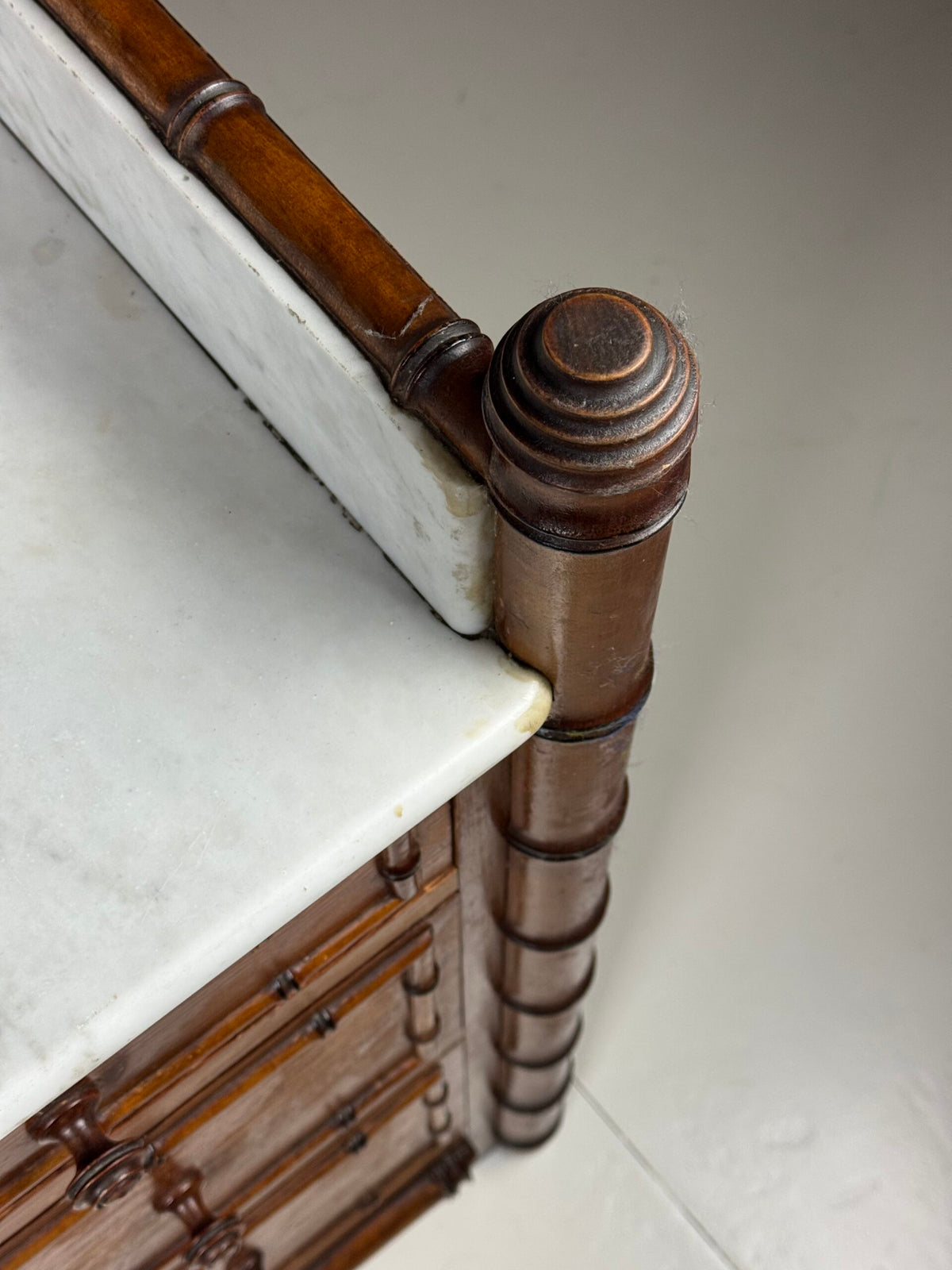 Faux Bamboo Commode with Marble Top, France or Belgium, c. 1900, photo 11