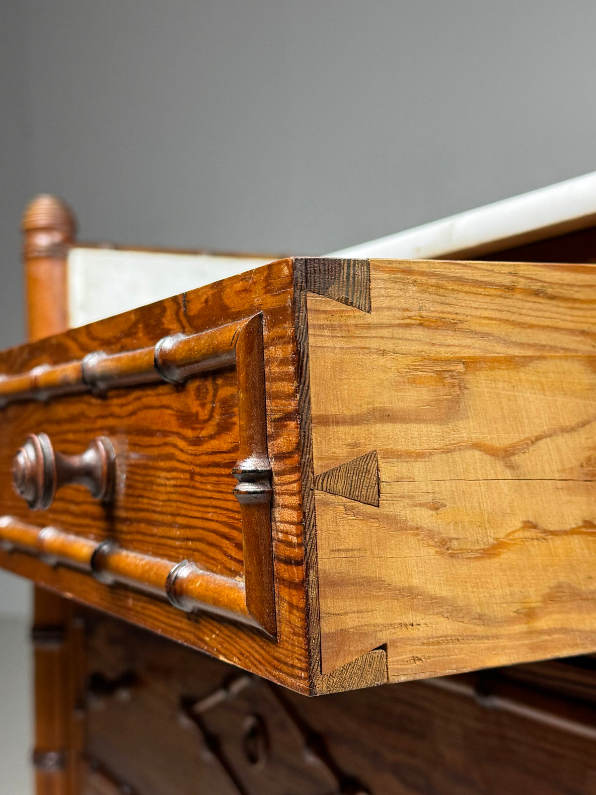 Faux Bamboo Commode with Marble Top, France or Belgium, c. 1900, photo 14
