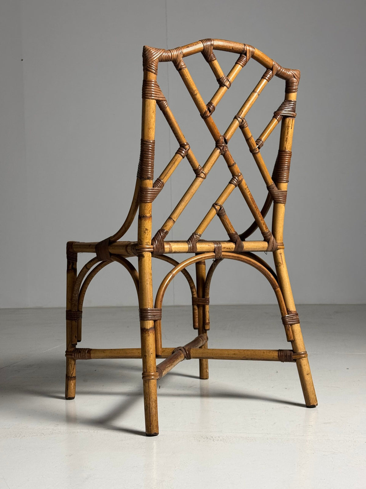 Set of Four French Bamboo Dining Chairs, 20th Century, photo 2
