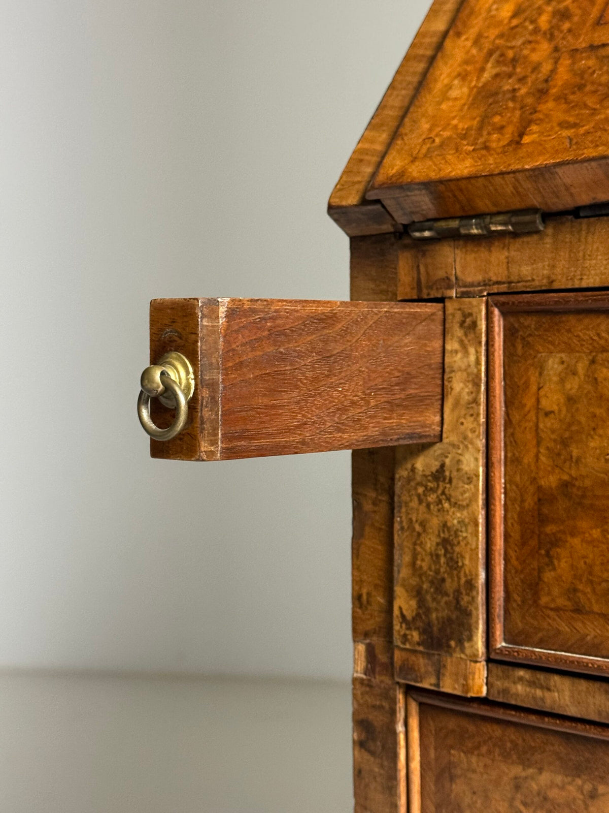 English Burr Walnut Bureau Bookcase, Early 19th Century, photo 15
