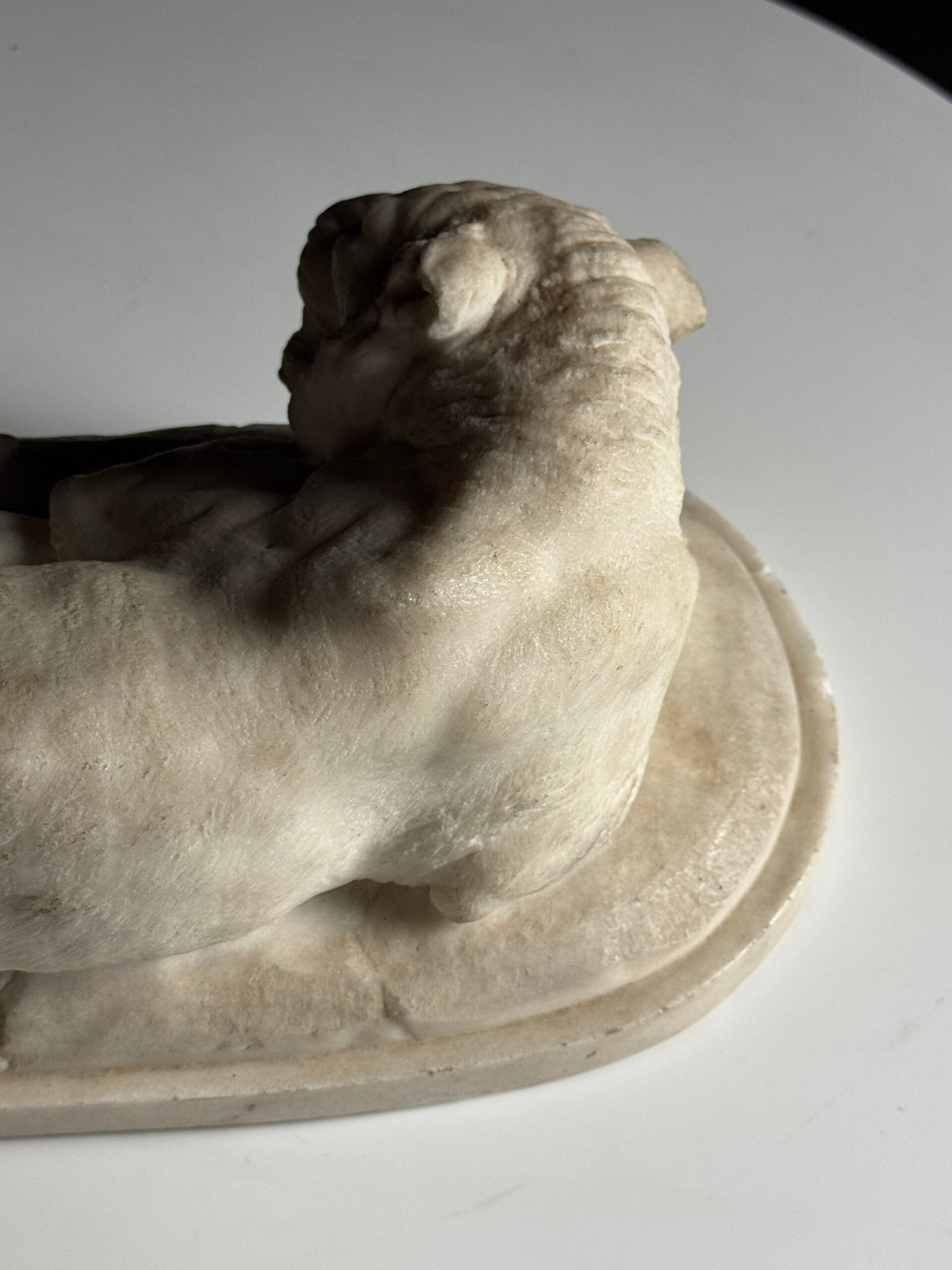 Cast Marble Sculpture of a Reclining Lion, photo 21
