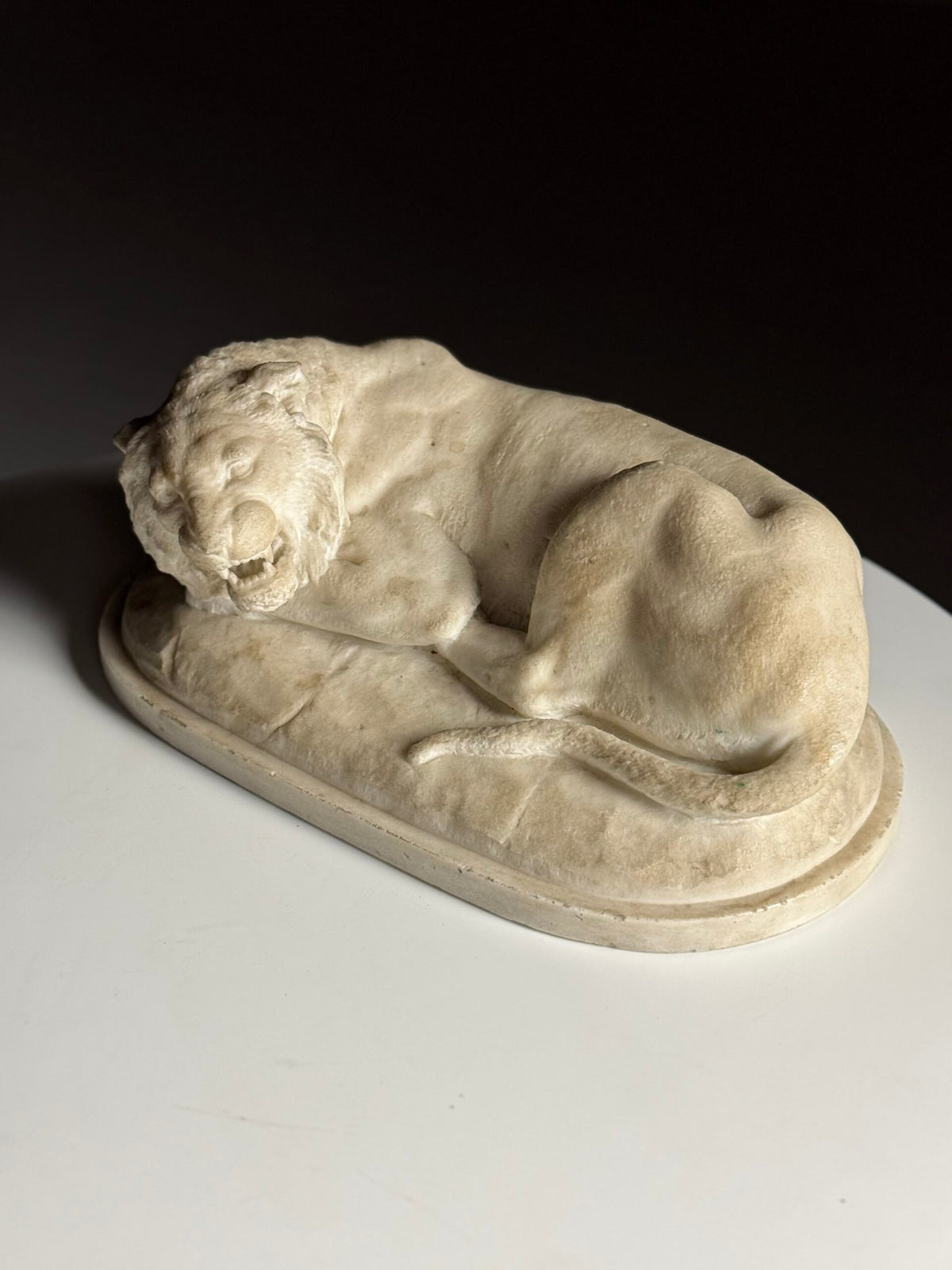 Cast Marble Sculpture of a Reclining Lion, photo 20