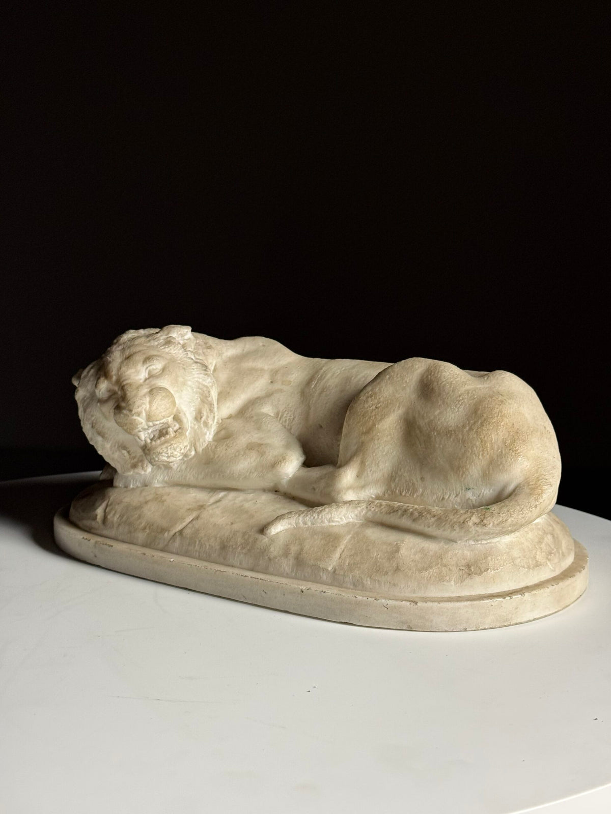 Cast Marble Sculpture of a Reclining Lion, photo 19