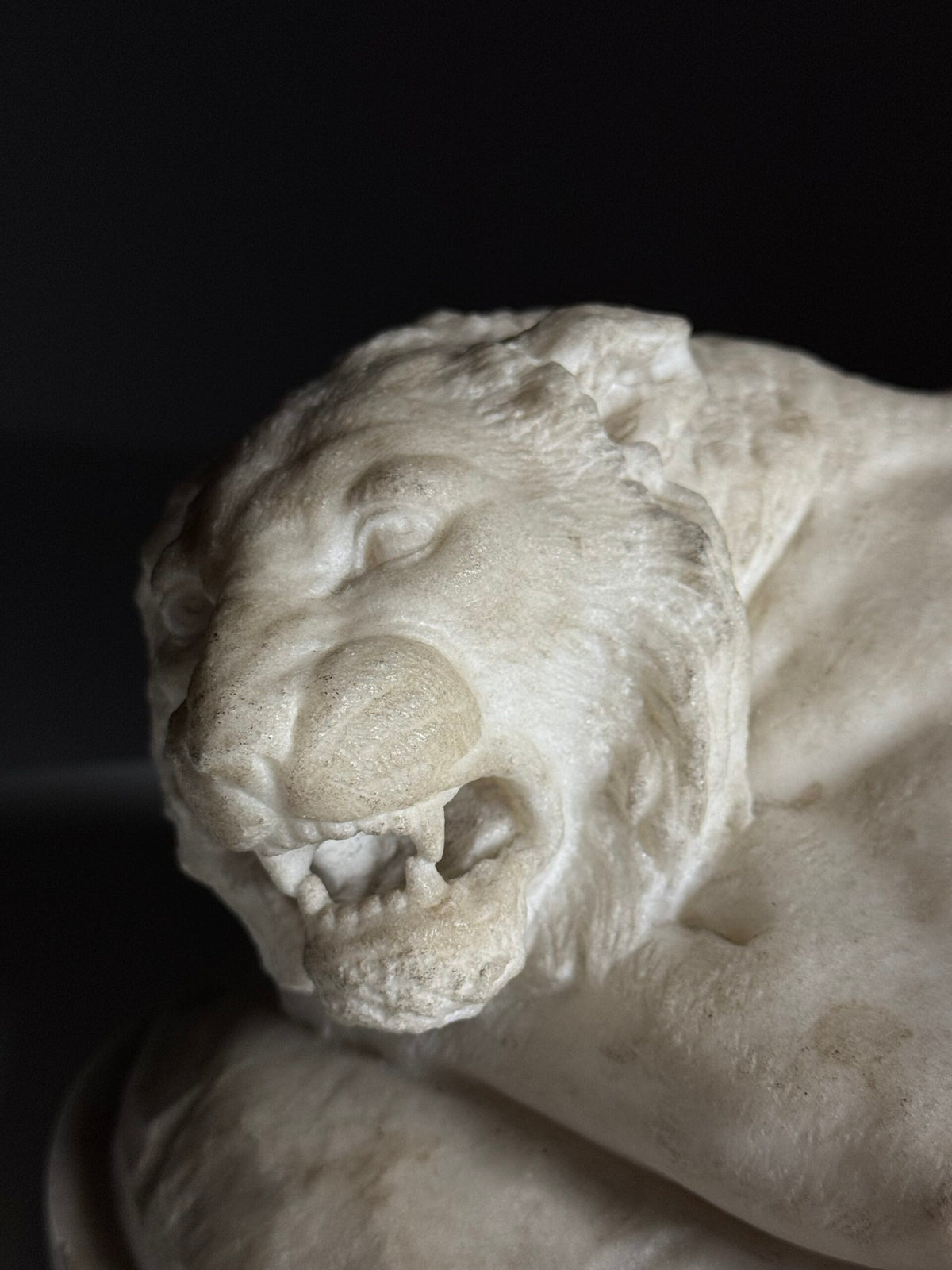 Cast Marble Sculpture of a Reclining Lion, photo 17