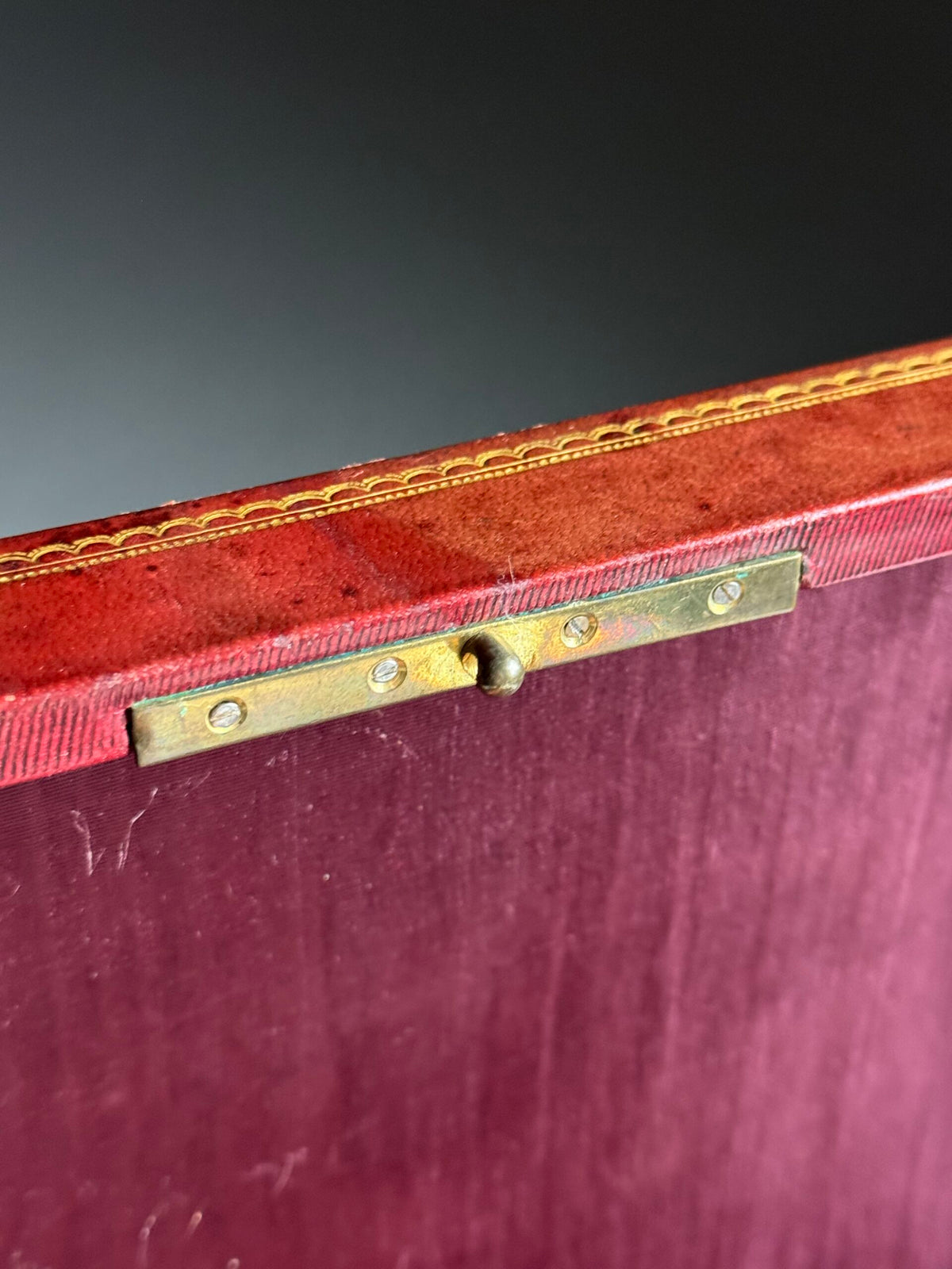 Red Leather Jewellery Box, France, Mid 20th Century, photo 10