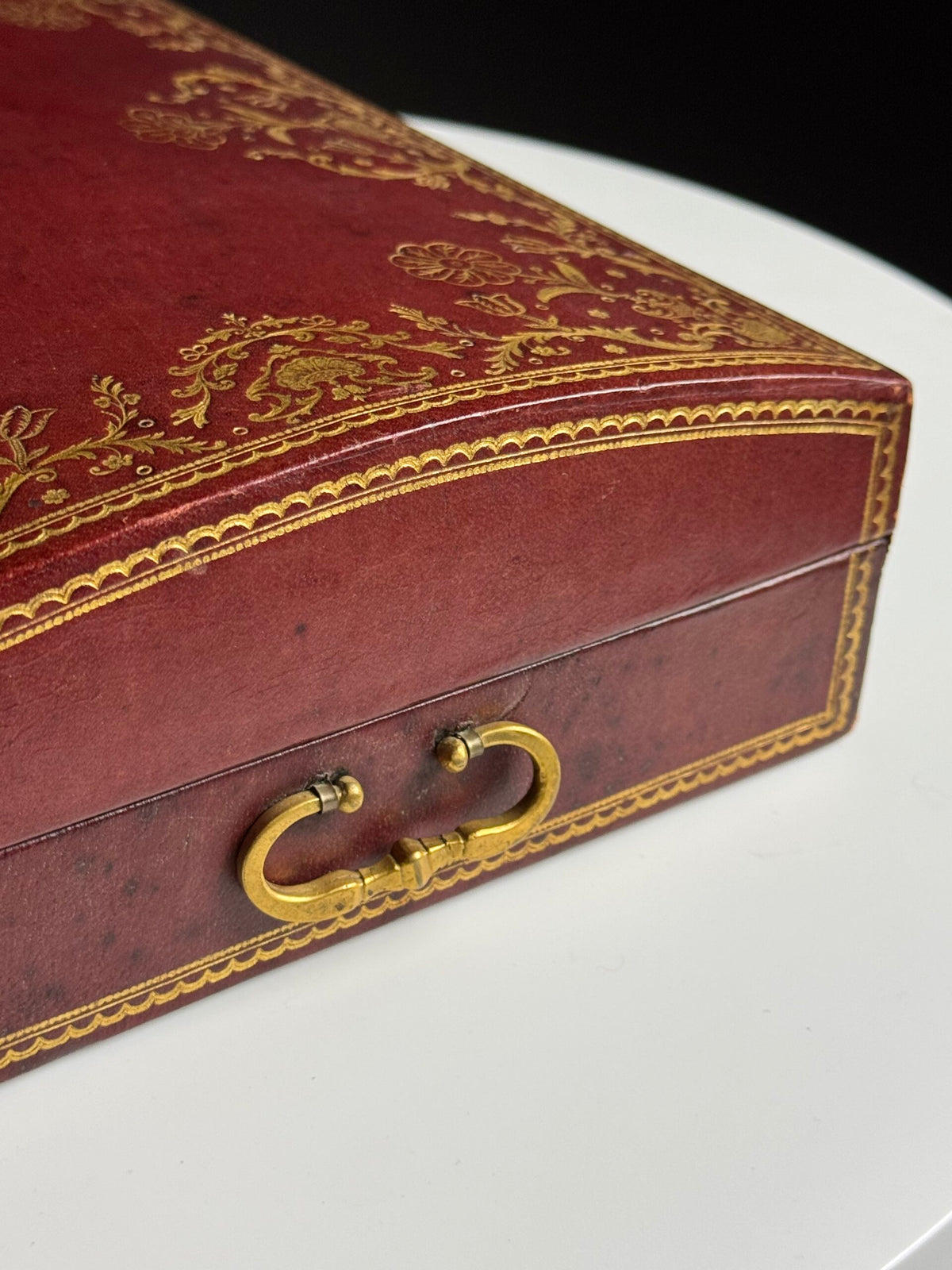 Red Leather Jewellery Box, France, Mid 20th Century, photo 6