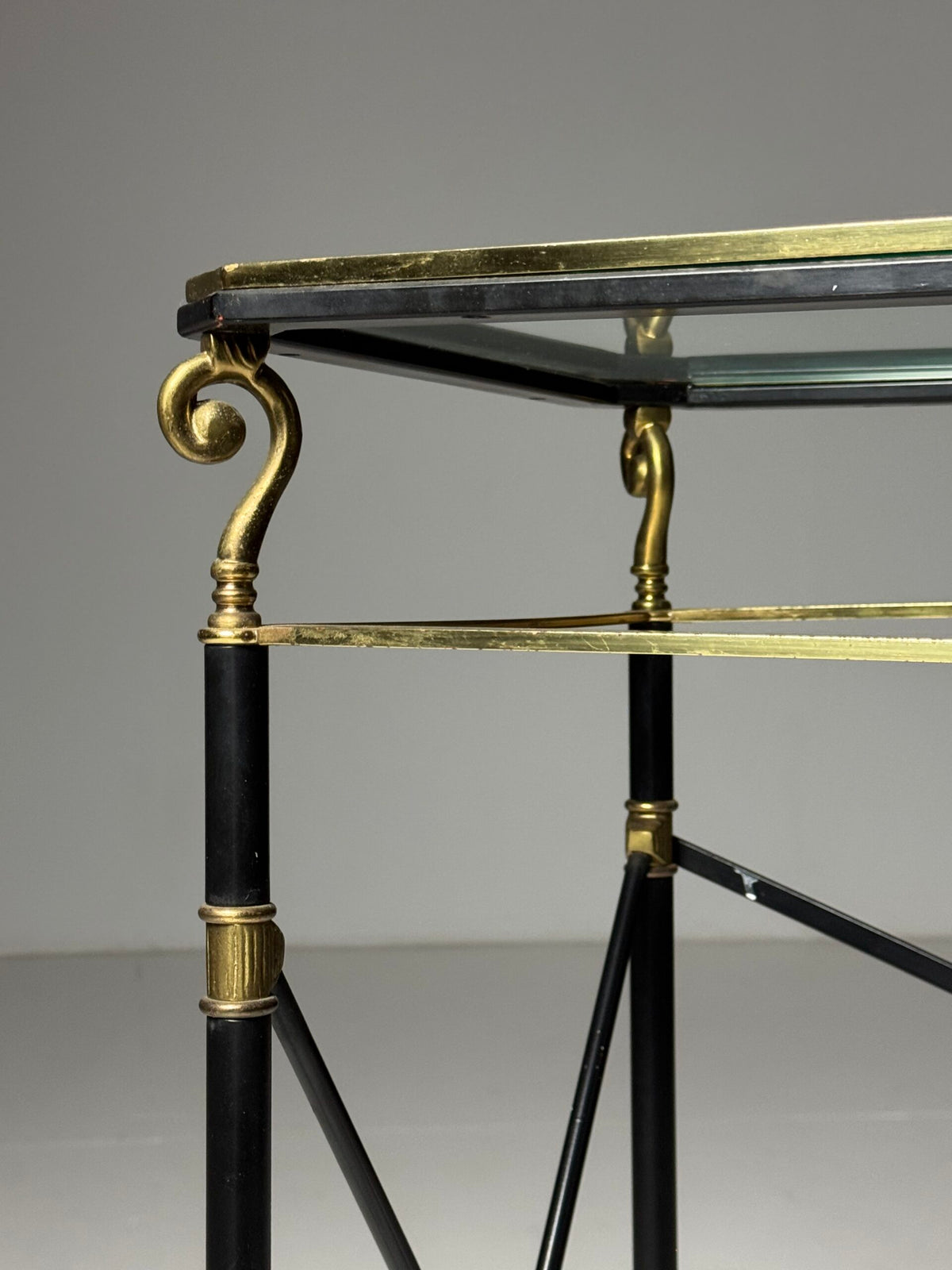 Neoclassical Mid Century Console Table with Gilt Ram Legs, Italy, photo 10