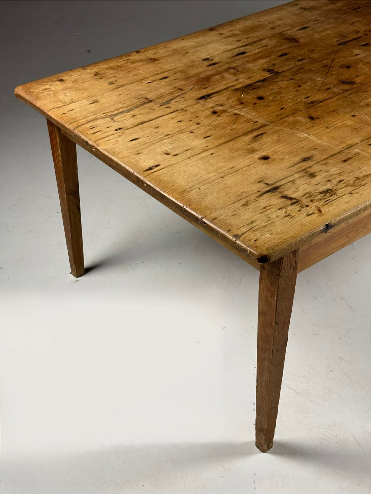 English Pine Refectory Table with Two Drawers, 250 cm, c. 1900, photo 3