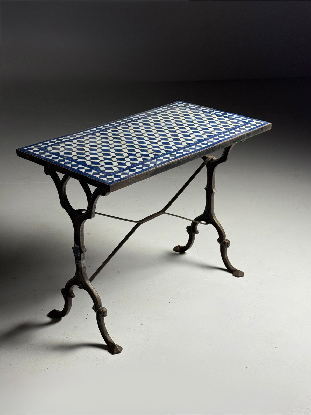 Early 20th Century Cast Iron Console Table with Mosaic Tile Top, photo 13
