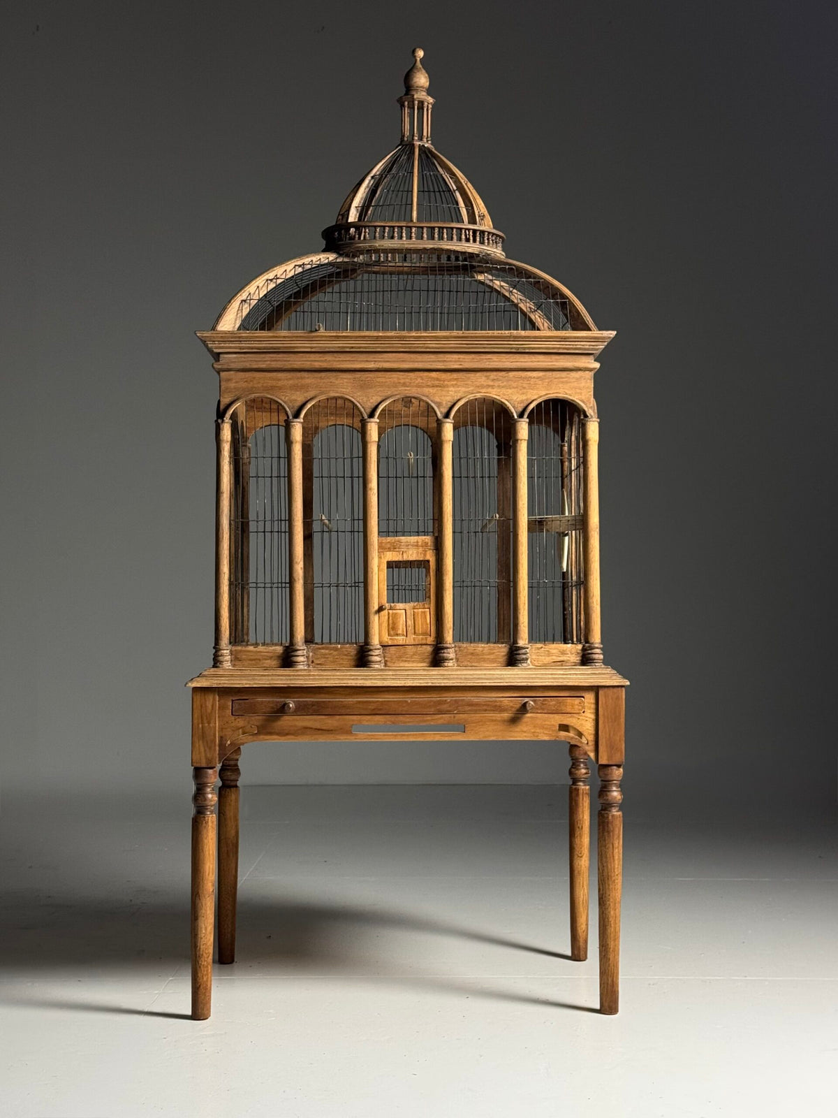 Vintage Solid Teak Birdcage on Legs, photo 14