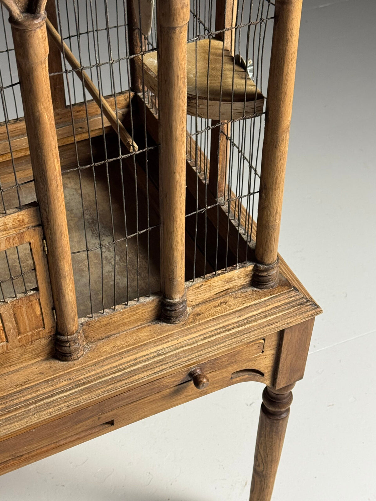 Vintage Solid Teak Birdcage on Legs, photo 11