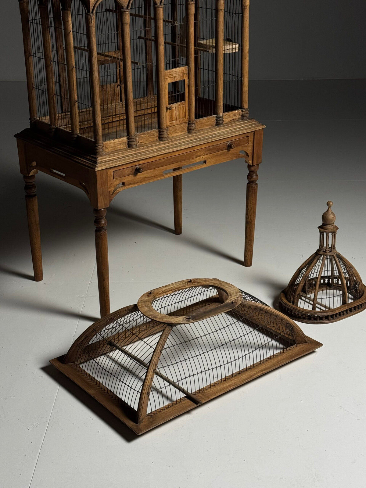 Vintage Solid Teak Birdcage on Legs, photo 5