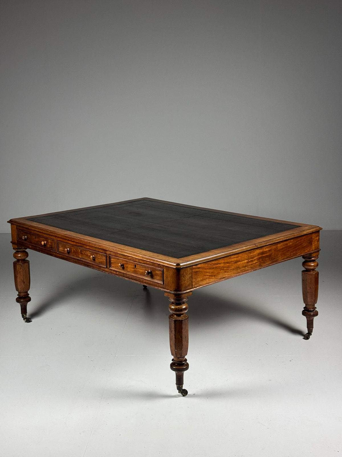 English Mahogany Partners Desk, circa 1880 to 1900, photo 1