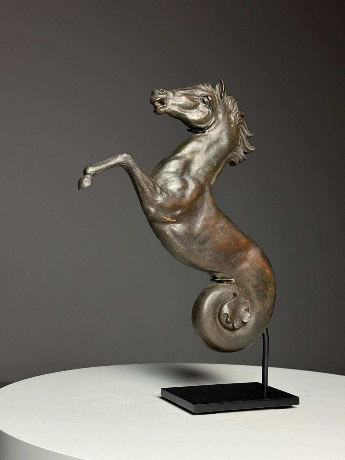 Bronze Seahorse Sculpture in Two Halves, France, c. 1960, photo 17
