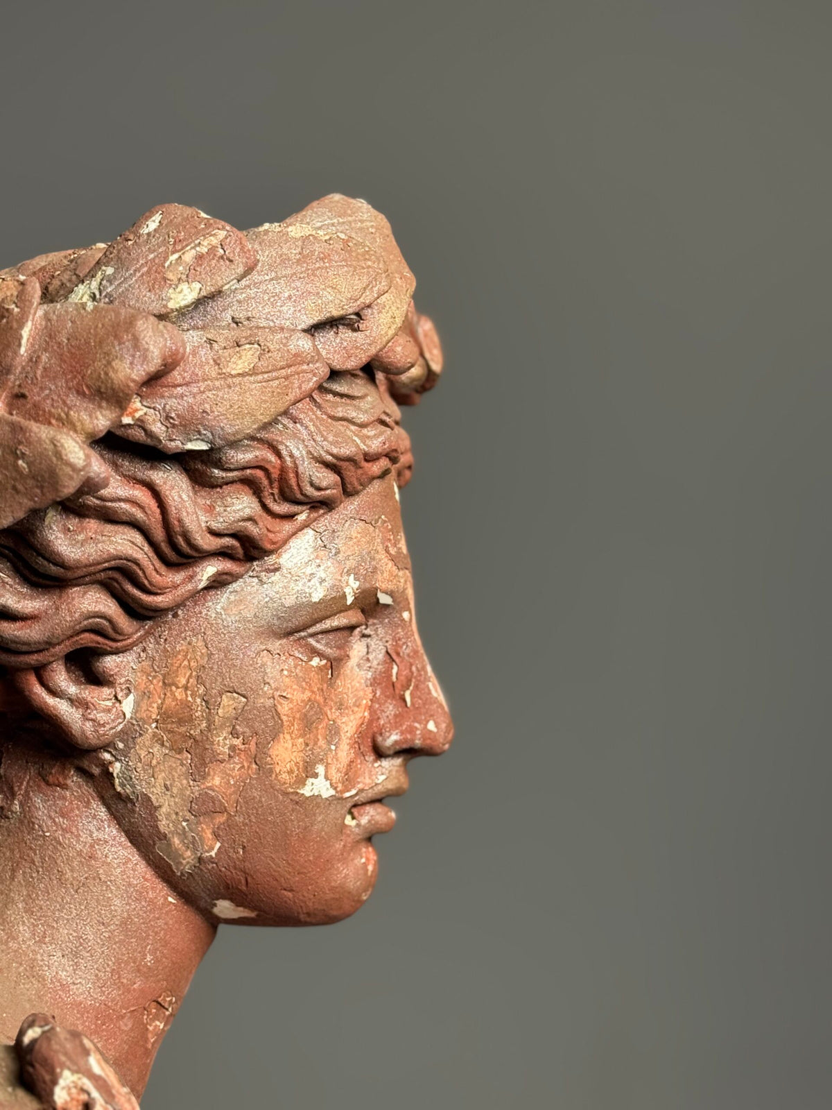 Plaster Statue of a Greek Goddess, Terracotta Painted, Early 20th Century, photo 11