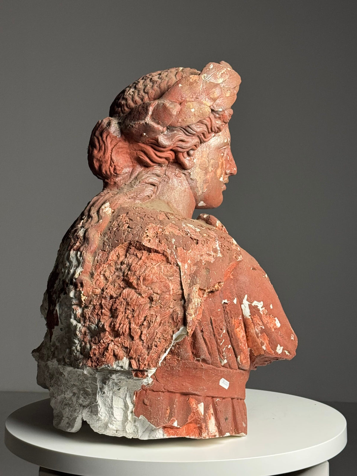 Plaster Statue of a Greek Goddess, Terracotta Painted, Early 20th Century, photo 5