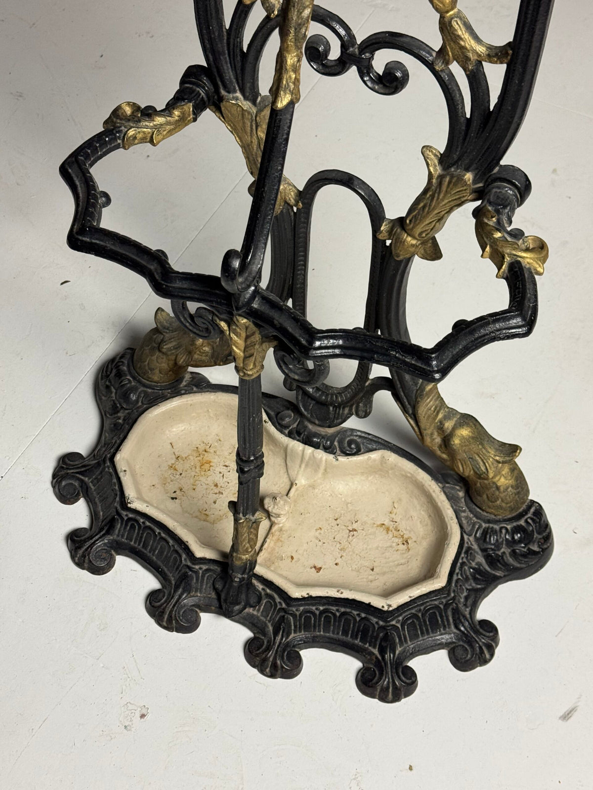 French Cast Iron Hall Stand with Umbrella Holder, 19th Century, photo 5