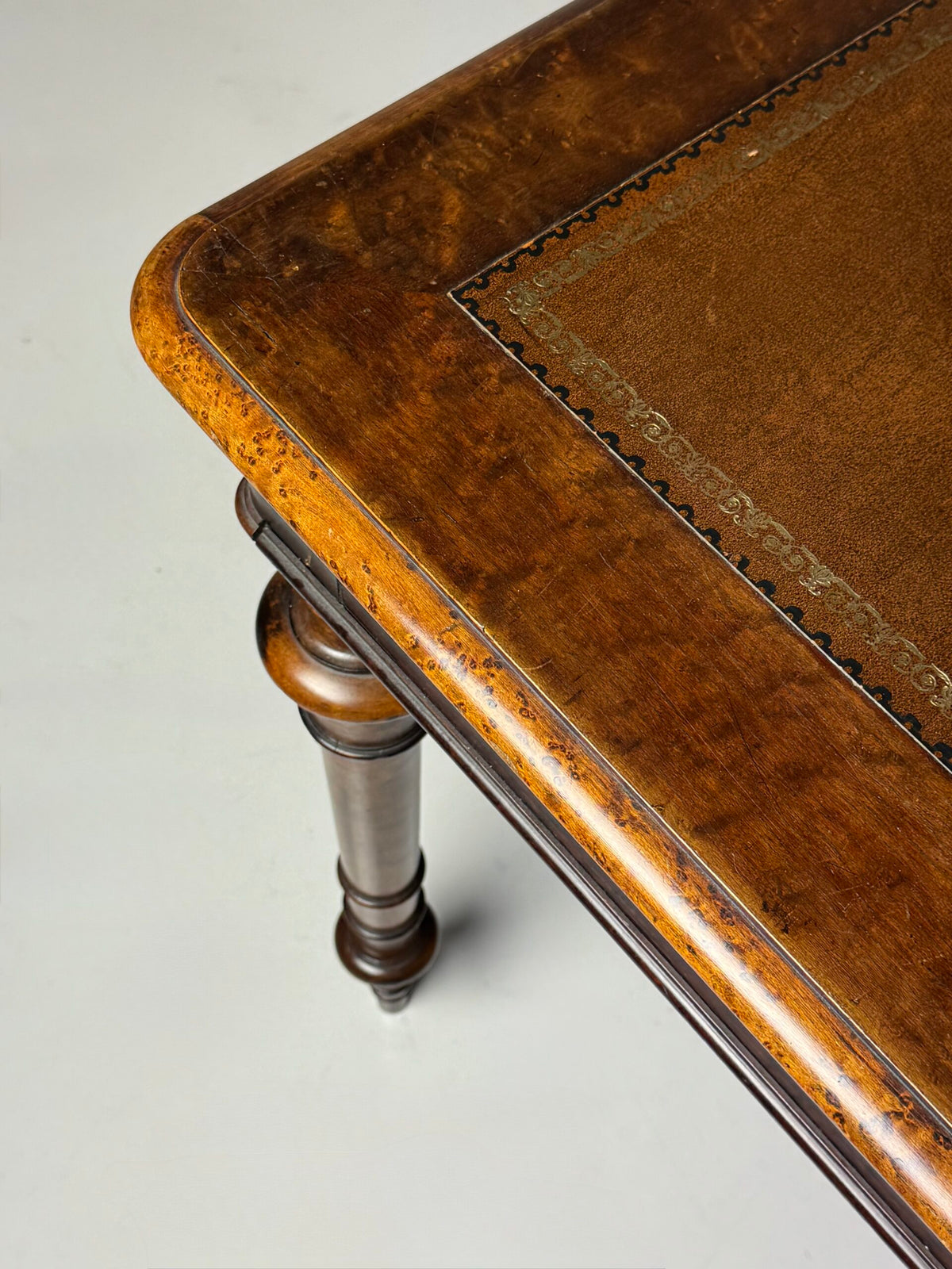 Victorian Mahogany Writing Table with Leather Top, 1850 to 1870, photo 24