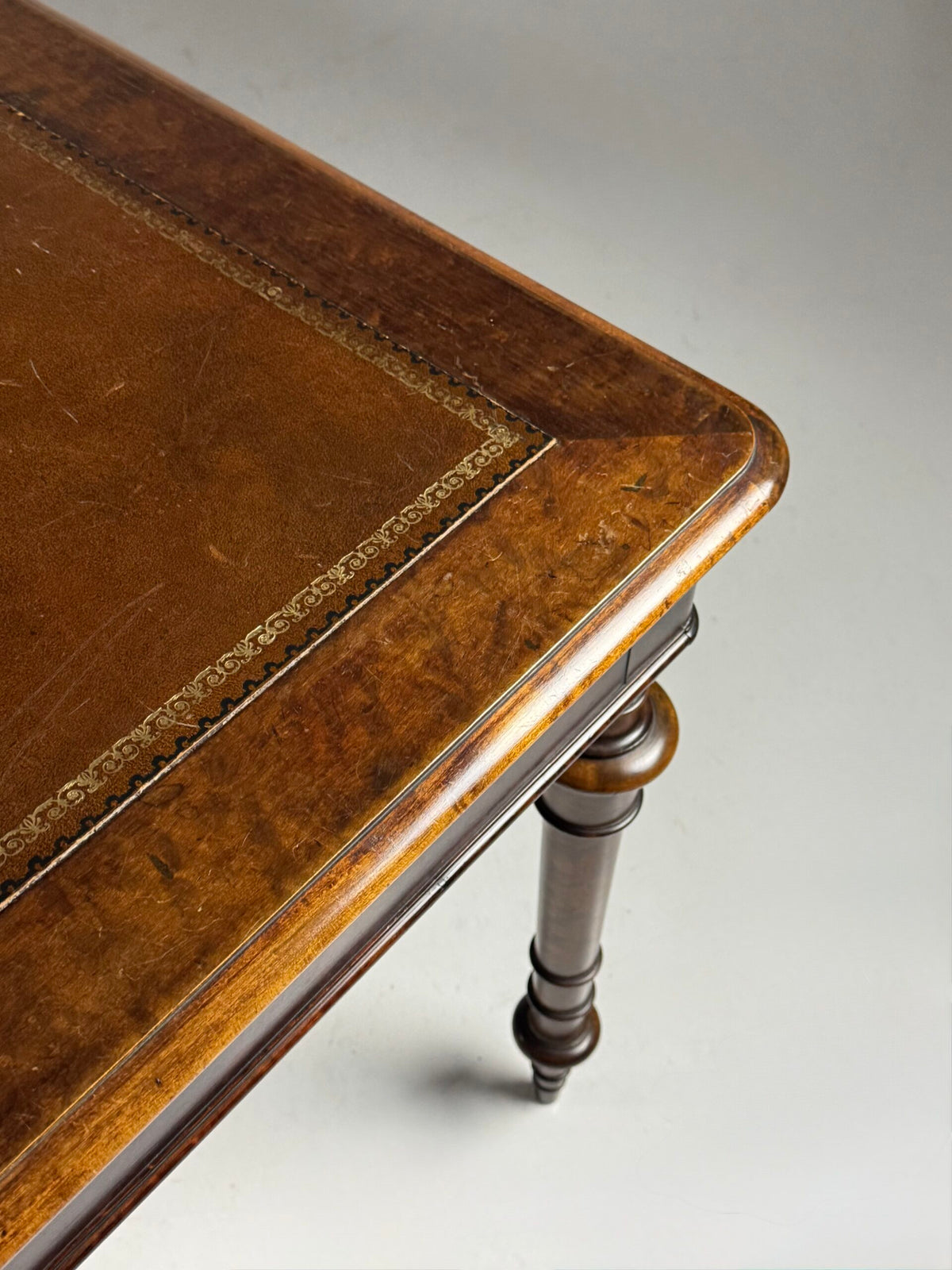 Victorian Mahogany Writing Table with Leather Top, 1850 to 1870, photo 18
