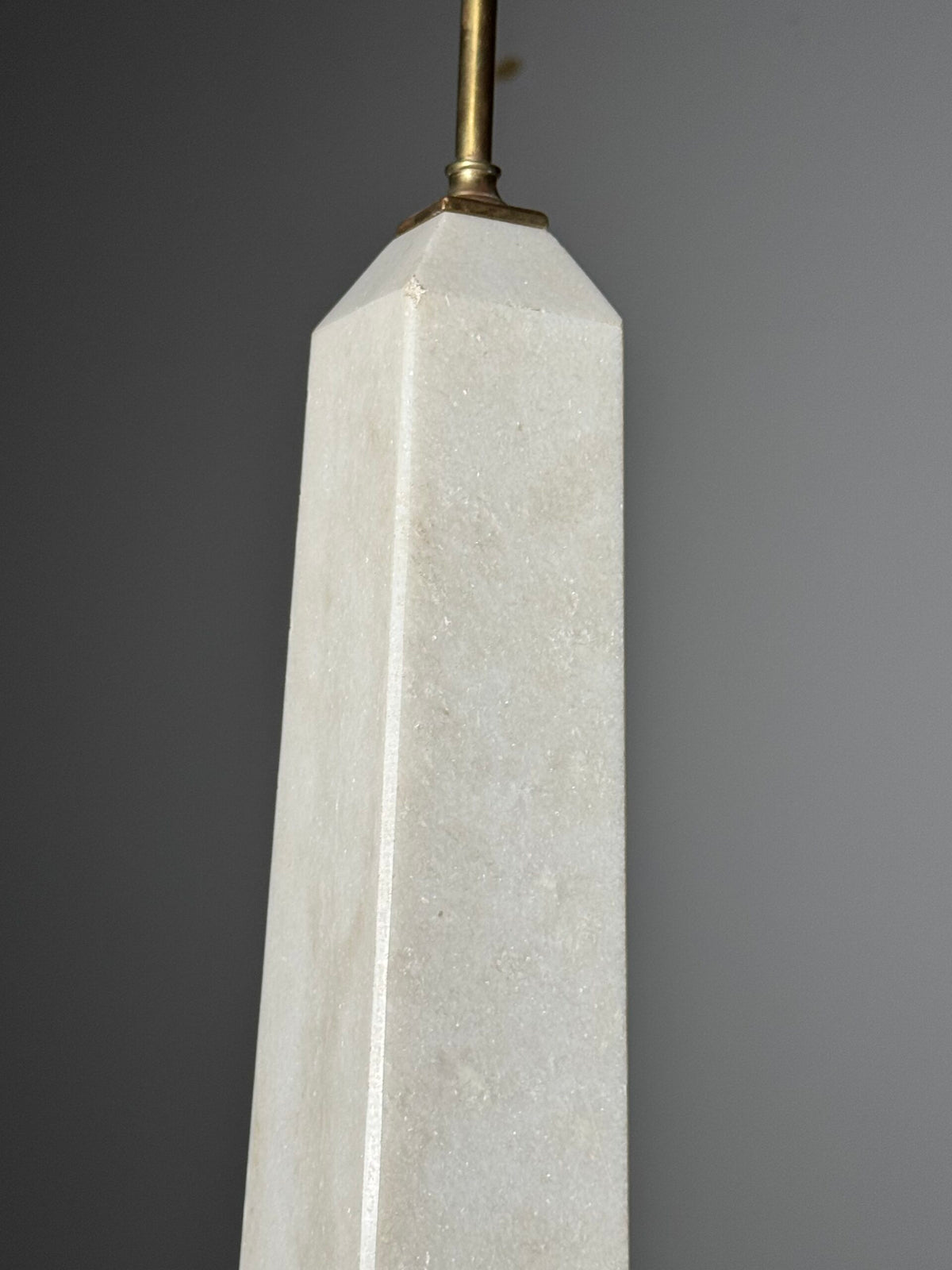 Neoclassical Marble Obelisk Table Lamp with Brass Base, 1970s, photo 14