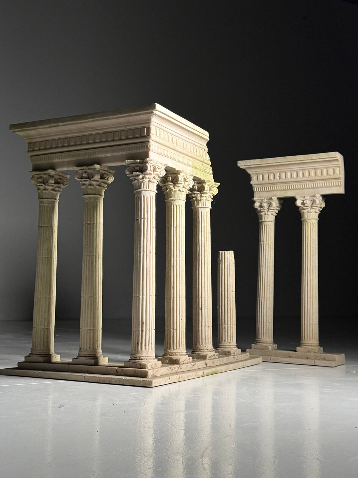 Grand Tour Cast Marble Models of Roman Temple Ruins, Mid 20th Century, photo 1