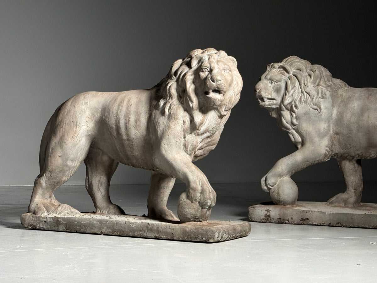 Pair of Composite Stone Medici Lions, Mid to Late 20th Century, photo 10