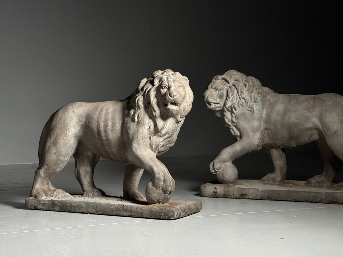 Pair of Composite Stone Medici Lions, Mid to Late 20th Century, photo 11